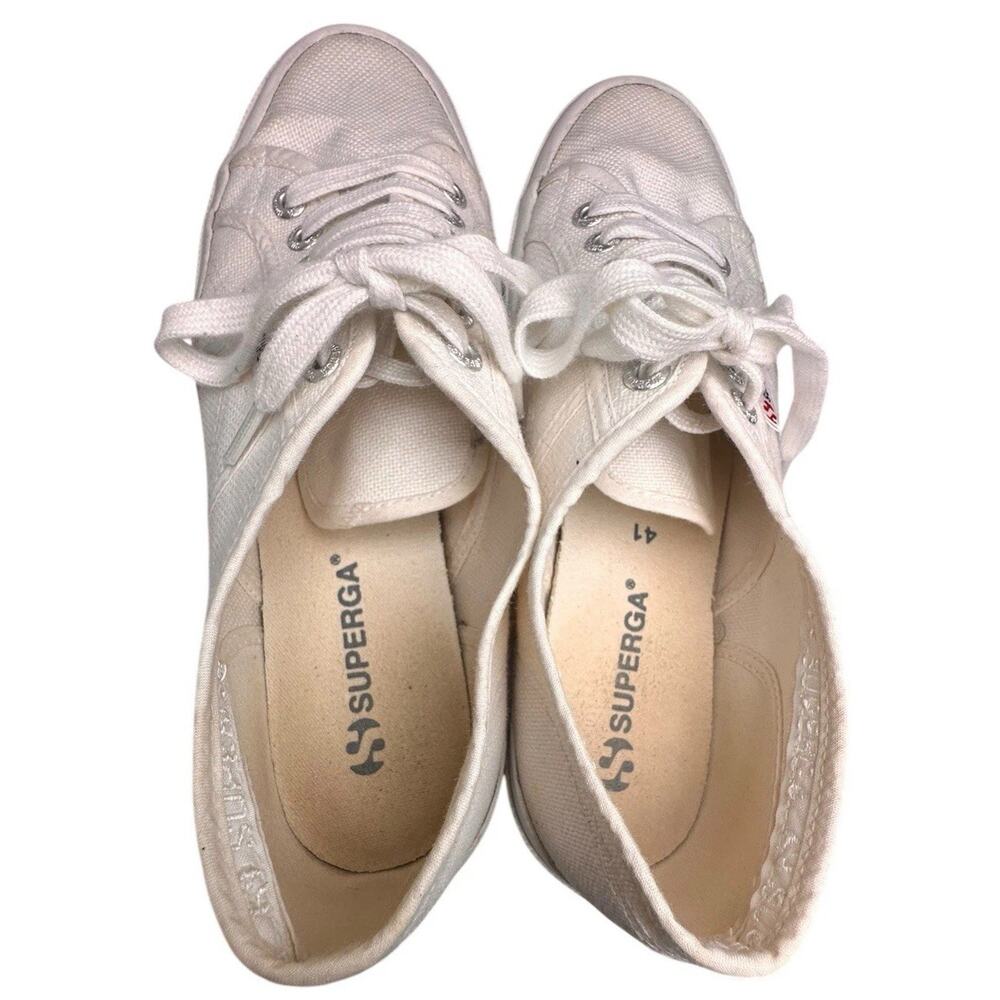 Superga 2750 Cotu Classic White Canvas Sneakers Unisex Women’s 9.5 - Picture 4 of 16